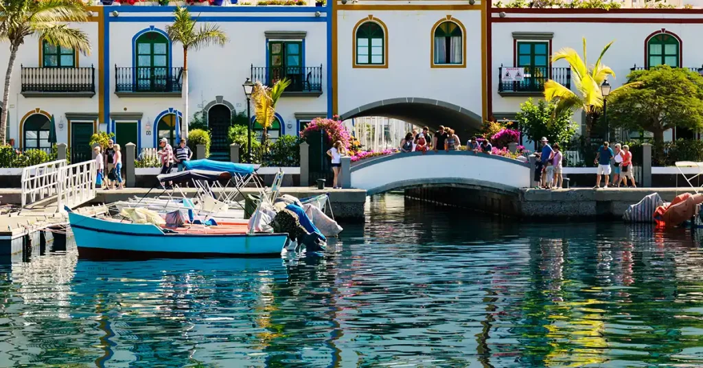 Sunny day in Puerto de Mogán (Gran Canaria) in winter 